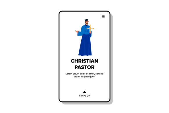 Christian Pastor in Christianity Church Icons for Branding