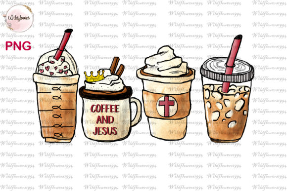 Coffee and Jesus PNG: Crafts Branding Asset