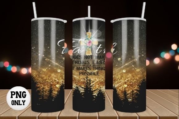 Jesus Faith Glitter Quote Religious Wrap for Print Templates